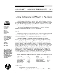 Liming to Improve Soil Quality in Acid Soils