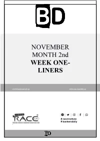 NOVEMBER MONTH 2Nd WEEK ONE- LINERS