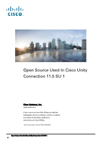 Open Source Used in Cisco Unity Connection 11.5 SU 1