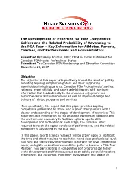 The Development of Expertise for Elite Competitive Golfers and the Related Probability of Advancing to the PGA Tour – Key Info