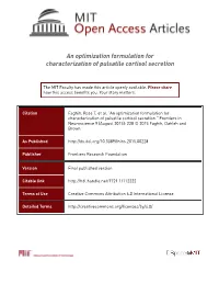 An Optimization Formulation for Characterization of Pulsatile Cortisol Secretion