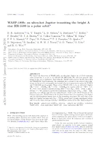An Ultra-Hot Jupiter Transiting HR5599 in a Polar Orbit