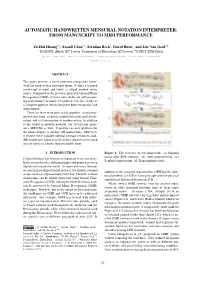 Automatic Handwritten Mensural Notation Interpreter: from Manuscript to Midi Performance