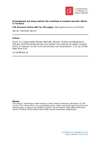 Development Not Drug Control: the Evolution of Counter Narcotic Efforts