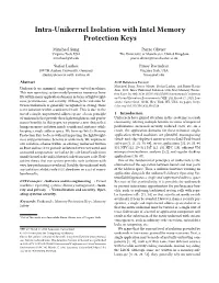 Intra-Unikernel Isolation with Intel Memory Protection Keys