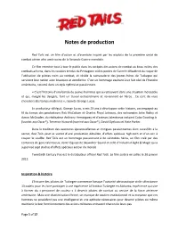 Notes De Production