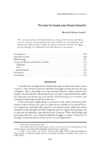 The Case for County Law Library Consortia*