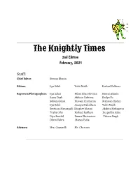The Knightly Times 2Nd Edition February, 2021