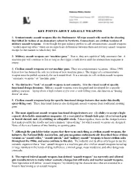 Key Points About Assault Weapons
