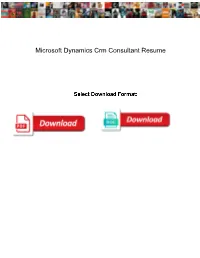 Microsoft Dynamics Crm Consultant Resume