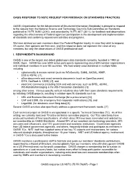 OASIS Response to NSTC Request for Feedback on Standard Practices