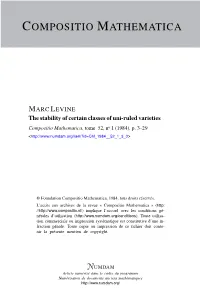 The Stability of Certain Classes of Uni-Ruled Varieties Compositio Mathematica, Tome 52, No 1 (1984), P