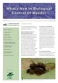 What's New in Biological Control of Weeds