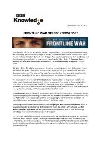 Frontline War on Bbc Knowledge