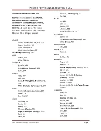 POWER CENTENNIAL HISTORY Index