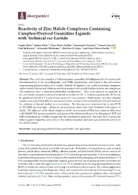 Reactivity of Zinc Halide Complexes Containing Camphor-Derived Guanidine Ligands with Technical Rac-Lactide