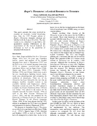 Roget's Thesaurus Ordered by Class Number % of H
