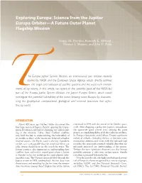 Science from the Jupiter Europa Orbiter—A Future Outer Planet Flagship Mission