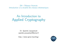 An Introduction to Applied Cryptography