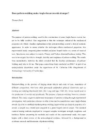 Does Pattern-Welding Make Anglo-Saxon Swords Stronger?