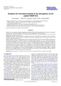 Evidence for Chromium Hydride in the Atmosphere of Hot Jupiter WASP-31B Marrick Braam1,2,3, Floris F