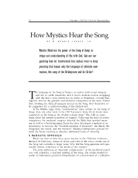 How Mystics Hear the Song by W