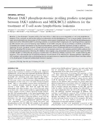 Mutant JAK3 Phosphoproteomic Profiling Predicts