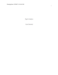 Pepsico Analysis 1