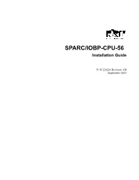 SPARC/IOBP-CPU-56 Installation Guide
