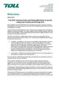 The ACE Training Centre and Seeing Machines to Launch Unique Eye Tracking Technology Trial