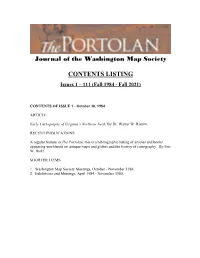 The Portolan, This Is a Bibliographic Listing of Articles and Books Appearing Worldwide on Antique Maps and Globes and the History of Cartography