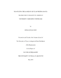 The Rhetoric of Religion in American University
