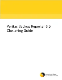 Veritas Backup Reporter 6.5 Clustering Guide Veritas Backup Reporter Clustering Guide