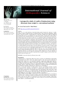 A Prospective Study of Results of Laminectomy Using Ultrasonic Bone