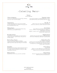 Catering Menu~