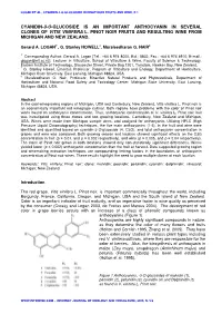 Cyanidin-3-O-Glucoside Is an Important Anthocyanin in Several Clones of Vitis Vinifera L