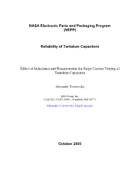 Effect of Inductance and Requirements for Surge Current Testing of Tantalum Capacitors