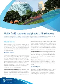 Guide for IB Students Applying to US Institutions