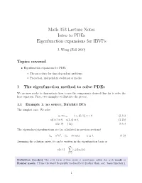 Math 353 Lecture Notes Intro to Pdes Eigenfunction Expansions for Ibvps