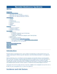 Neonatal Abstinence Syndrome Guideline