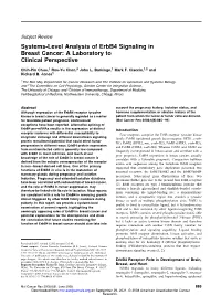 Systems-Level Analysis of Erbb4 Signaling in Breast Cancer: a Laboratory to Clinical Perspective
