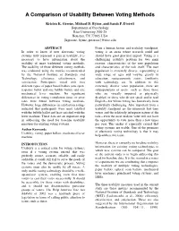 A Comparison of Usability Between Voting Methods