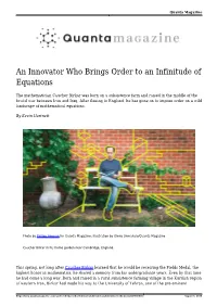 An Innovator Who Brings Order to an Infinitude of Equations