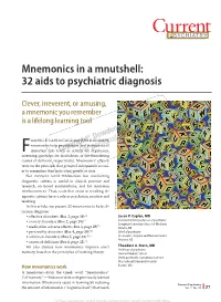 Mnemonics in a Mnutshell: 32 Aids to Psychiatric Diagnosis