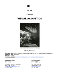 VISUAL ACOUSTICS Press Notes FINAL