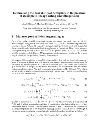 Determining the Probability of Hemiplasy in the Presence of Incomplete Lineage Sorting and Introgression Supplementary Materials and Methods