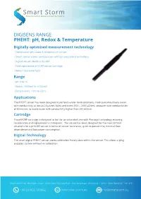 DIGISENS RANGE PHEHT: Ph, Redox & Temperature