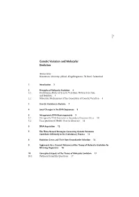 Genetic Variation and Molecular Evolution