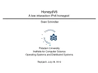 Honeydv6 a Low-Interaction Ipv6 Honeypot