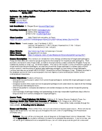 Introduction to Plant Pathogenic Fungi Spring 2021